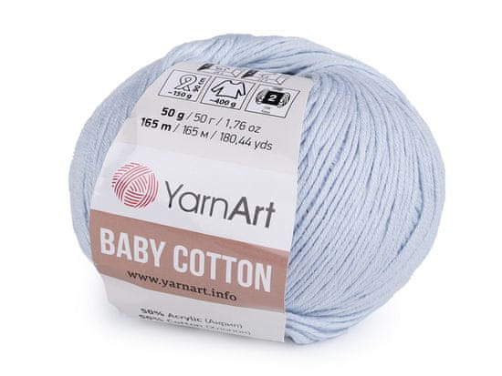 Pletací příze Baby Cotton 50 g - (450) modrá ledová