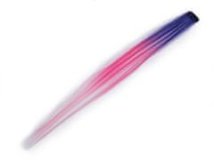 Pramen vlasů s clip-in hřebínkem - fialová tmavá růžová