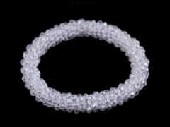 Náramek / gumička z broušených korálků - crystal