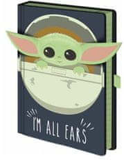 CurePink A5 blok Star Wars|The Mandalorian: I'm All Ears Crib (A5|21 x 14,8 cm)