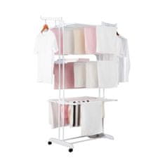 LEBULA Herzberg HG-8034WHT: Stojan na oděvy Moving Clothes Rack - billá