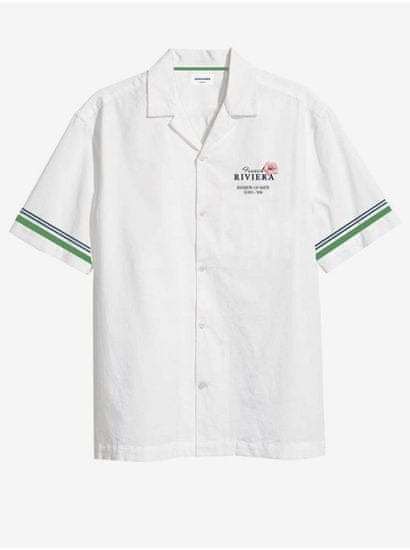 Jack&Jones Bílá pánská košile s krátkým rukávem Jack & Jones Riviera