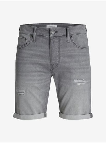 Jack&Jones Šedé pánské džínové kraťasy Jack & Jones Rick