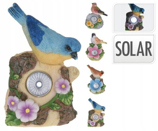 Koopman Solární zahradní světlo LED dekorativní pták 11 cm