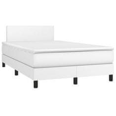 Vidaxl Box spring postel s matrací bílá 120x190 cm umělá kůže