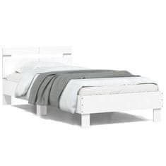 shumee Rám postele s čelem bílý 100 x 200 cm kompozitní dřevo