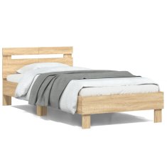 shumee Rám postele s čelem dub sonoma 100 x 200 cm kompozitní dřevo