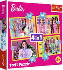 Trefl Puzzle Veselý svět Barbie 4v1 (35,48,54,70 dílků)