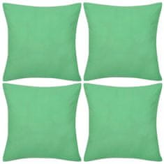 Vidaxl 4 jablkově zelené povlaky na polštářky bavlna 40 x 40 cm
