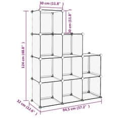 Vidaxl Úložný organizér s 9 kostkami černý PP
