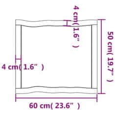 Vidaxl Stolní deska světle hnědá 60x50x(2-6)cm ošetřený dub živá hrana