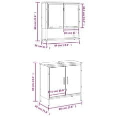 Vidaxl 2dílný set koupelnového nábytku hnědý dub kompozitní dřevo