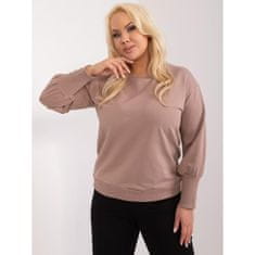 RELEVANCE Dámská halenka plus size s buffovými rukávy tmavě béžová RV-BZ-9227.33X_406833 Univerzální