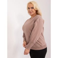 RELEVANCE Dámská halenka plus size s buffovými rukávy tmavě béžová RV-BZ-9227.33X_406833 Univerzální