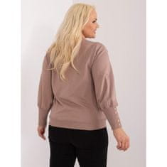 RELEVANCE Dámská halenka plus size s buffovými rukávy tmavě béžová RV-BZ-9227.33X_406833 Univerzální