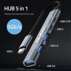 Qoltec  Hub Adapter USB-C 3.1 5in1