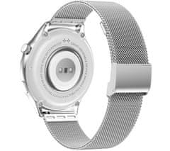 Rubicon Dámské Chytré Hodinky Rubicon Rncf02-1 Silver + Black Silicone Strap