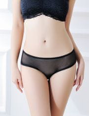 XSARA Erotické kalhotky s otevřeným rozkrokem z jemné síoviny a měkké krajky - 72792580
