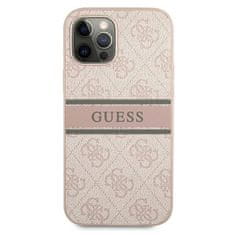 Guess GUHCP12M4GDPI hard silikonové pouzdro iPhone 12 / 12 Pro 6.1" pink 4G Stripe