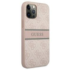 Guess GUHCP12M4GDPI hard silikonové pouzdro iPhone 12 / 12 Pro 6.1" pink 4G Stripe