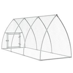 Vidaxl Klec pro kuřata stříbrná 300 x 105 x 120 cm pozinkovaná ocel