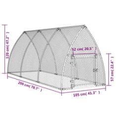 Petromila Klec pro kuřata stříbrná 300 x 105 x 120 cm pozinkovaná ocel