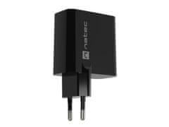 Natec Univerzální USB nabíječka RIBERA GaN 45W, 1X USB-A, 1X USB-C, černá