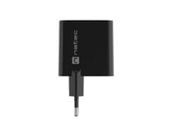 Natec Univerzální USB nabíječka RIBERA GaN 45W, 1X USB-A, 1X USB-C, černá