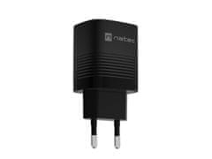 Natec Univerzální USB nabíječka RIBERA GaN 30 W, 1X USB-A, 1X USB-C, černá