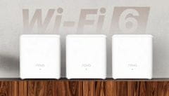 Tenda Nova EX3 (3-pack) WiFi6 AX1500 Mesh Gigabit system, 6xGLAN/GWAN, WPA3, VPN, SMART CZ aplikace