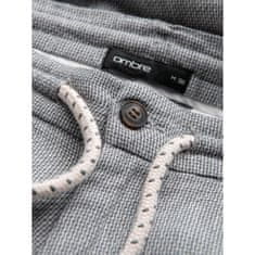 OMBRE Pánské pletené šortky ze lnu a bavlny V1 OM-SRCS-0130 šedé MDN124988 S