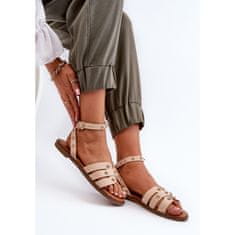 Zdobené dámské sandály na plochém podpatku velikost 39