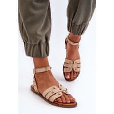 Zdobené dámské sandály na plochém podpatku velikost 39