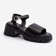 Dámské sandály na podpatku Black velikost 39