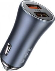 BASEUS Car Charger Golden Contactor Pro Dual Quick Charger U+U PD 3.0, QC 4+ SCP FCP AFC 40W Dark Gray (CCJD-A0G)