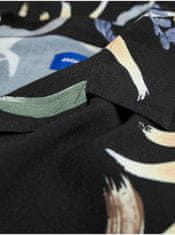 Jack&Jones Černá pánská vzorovaná košile s krátkým rukávem Jack & Jones Luke S