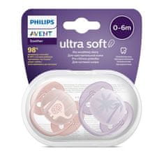 Šidítko Avent Ultrasoft Premium zvířátka 0-6 m 2ks holčička - 0-6 m