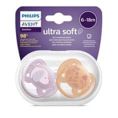 Šidítko Avent Ultrasoft Premium zvířátka 6-18 m 2ks holčička - 6-18 m