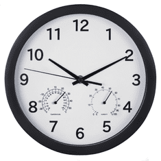 Hama Pure Plus, nástěnné hodiny s teploměrem/ vlhkoměrem, 25 cm, tichý chod