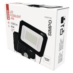 Emos LED REFLEKTOR SIMPO 30W, 3000Lm, 4000K, PIR