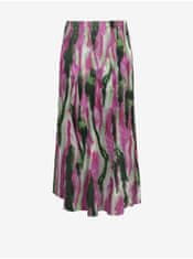 ONLY Zeleno-růžová dámská saténová maxi sukně ONLY Nathalie XS