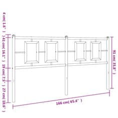 Vidaxl Kovové čelo postele černé 160 cm