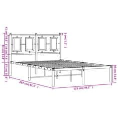 Vidaxl Kovový rám postele s čelem bílý 120 x 200 cm