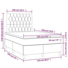 Vidaxl Box spring postel s matrací černá 120x190 cm textil