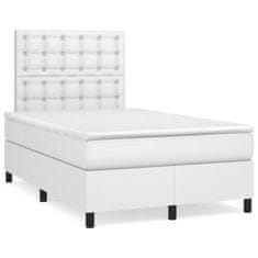 shumee Box spring postel s matrací bílá 120x190 cm umělá kůže