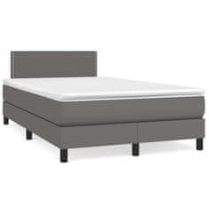 shumee Box spring postel s matrací šedá 120x190 cm umělá kůže