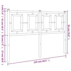 Vidaxl Kovové čelo postele bílé 120 cm