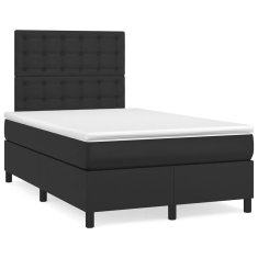 shumee Box spring postel s matrací černá 120x190 cm umělá kůže