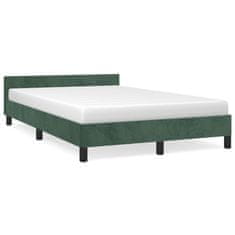 shumee Rám postele s čelem tmavě zelený 120 x 190 cm samet