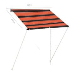 Vidaxl Zatahovací markýza 150 x 150 cm oranžovo-hnědá